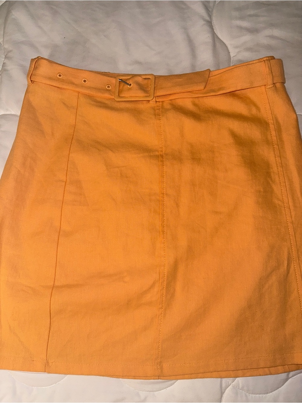 LOFT Tangerine Belted Mini Skirt
